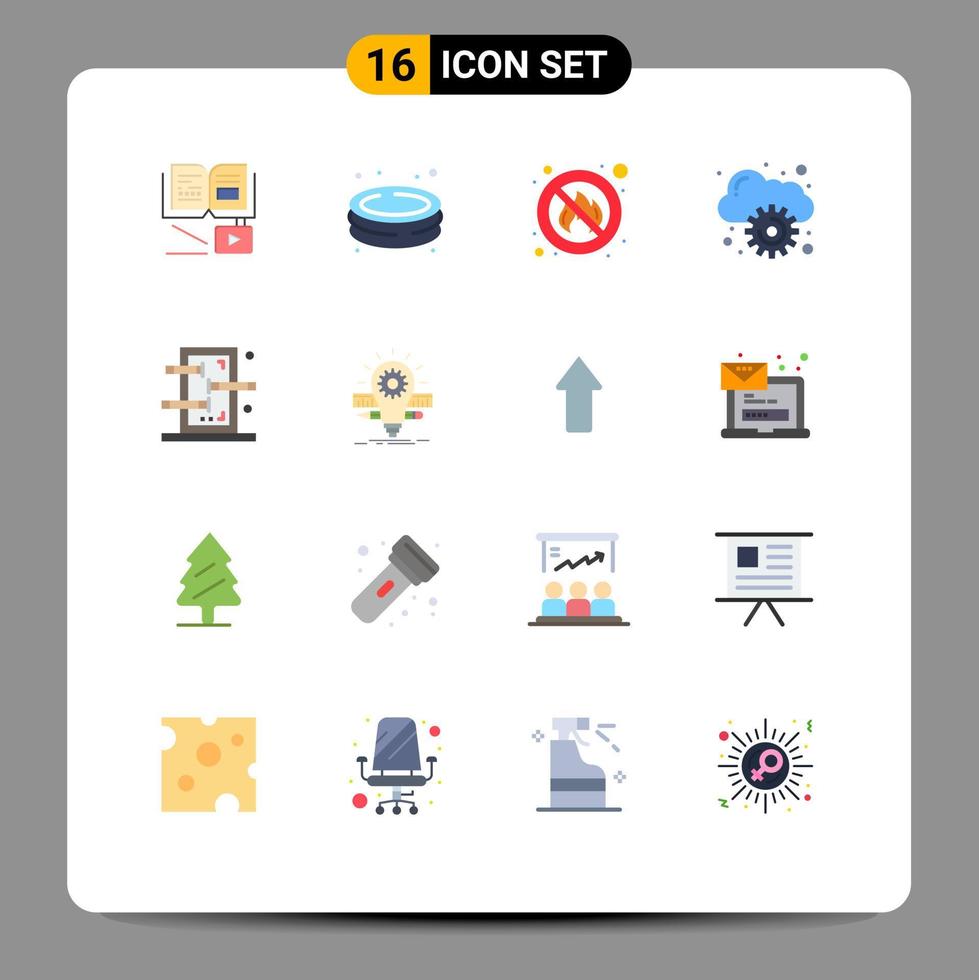 azione vettore icona imballare di 16 linea segni e simboli per piercing scatola combattente gestione nube modificabile imballare di creativo vettore design elementi