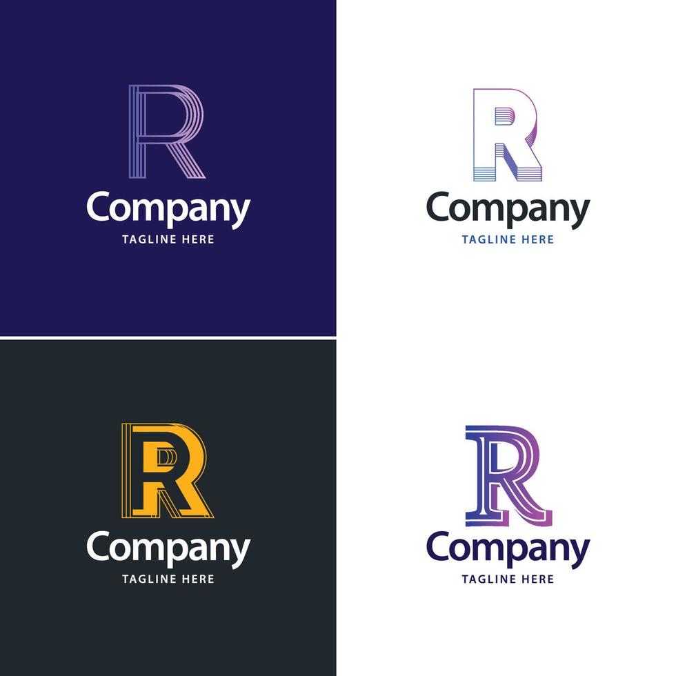 lettera r grande logo imballare design creativo moderno loghi design per il tuo attività commerciale vettore