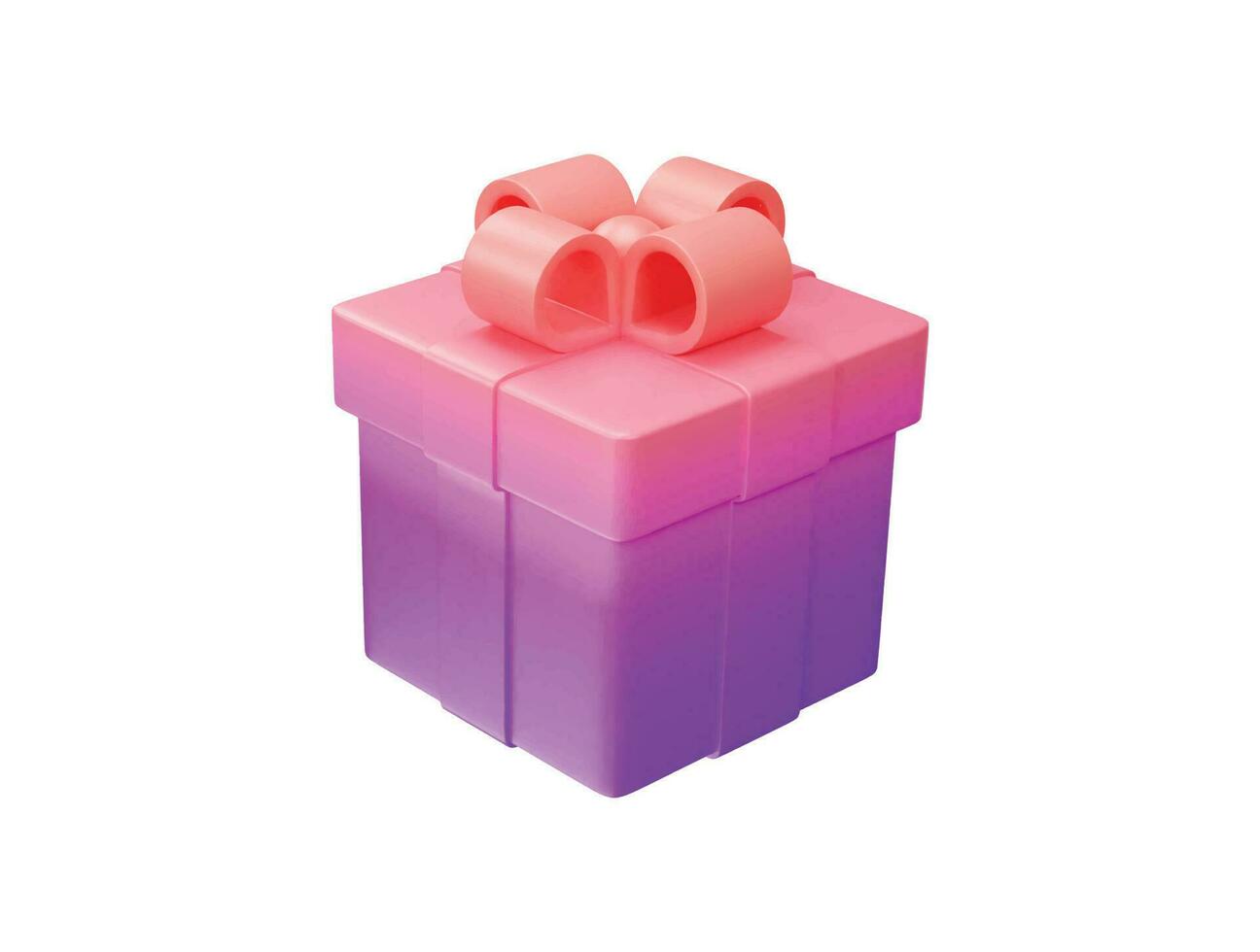 colore pieno regalo scatola con 3d vettore icona cartone animato minimo stile