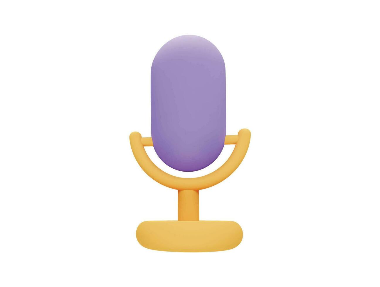 Podcast microfono con 3d vettore icona cartone animato minimo stile