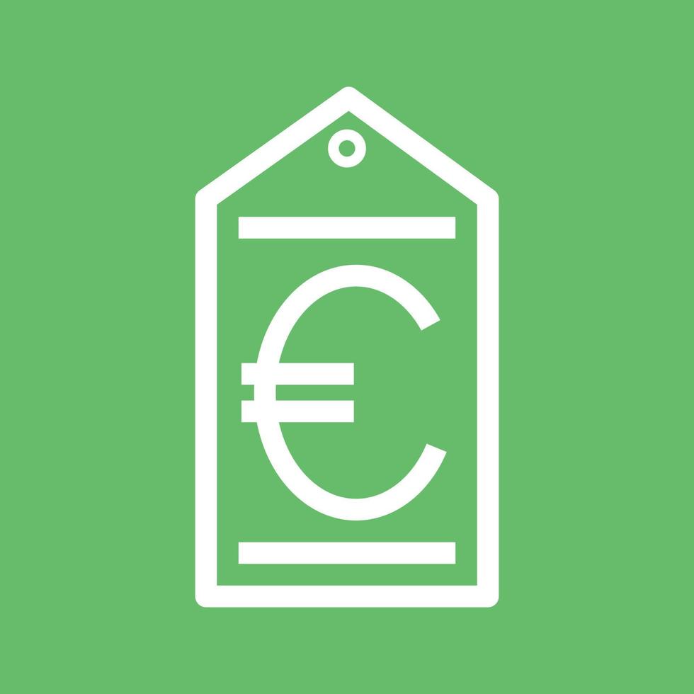 Euro etichetta linea colore sfondo icona vettore