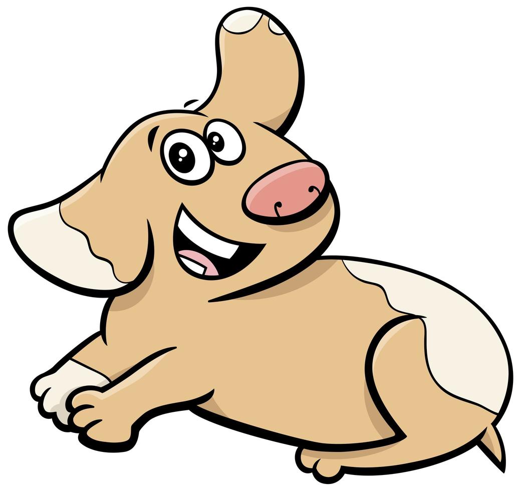 cartone animato felice simpatico cucciolo di carattere animale vettore
