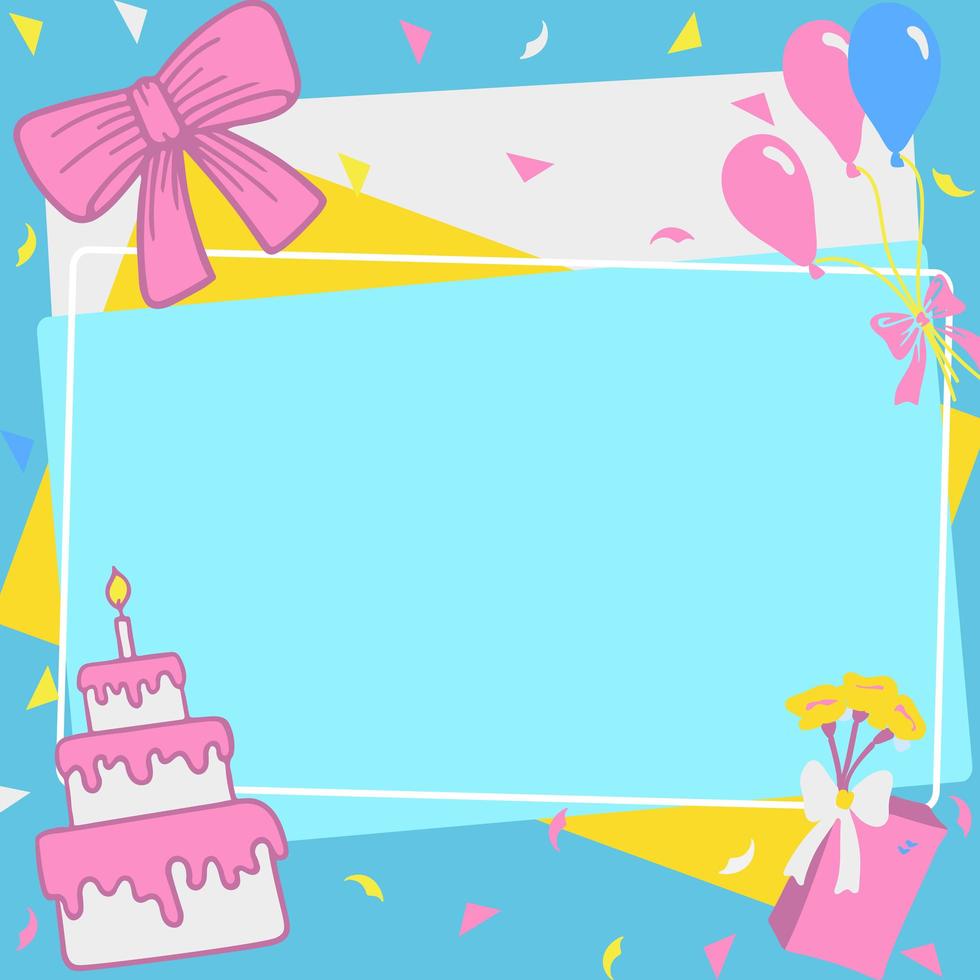 cornici di compleanno. celebrazione b-day icon set vettore