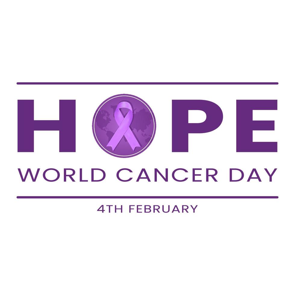 speranza. mondo cancro giorno illustrazione vettore