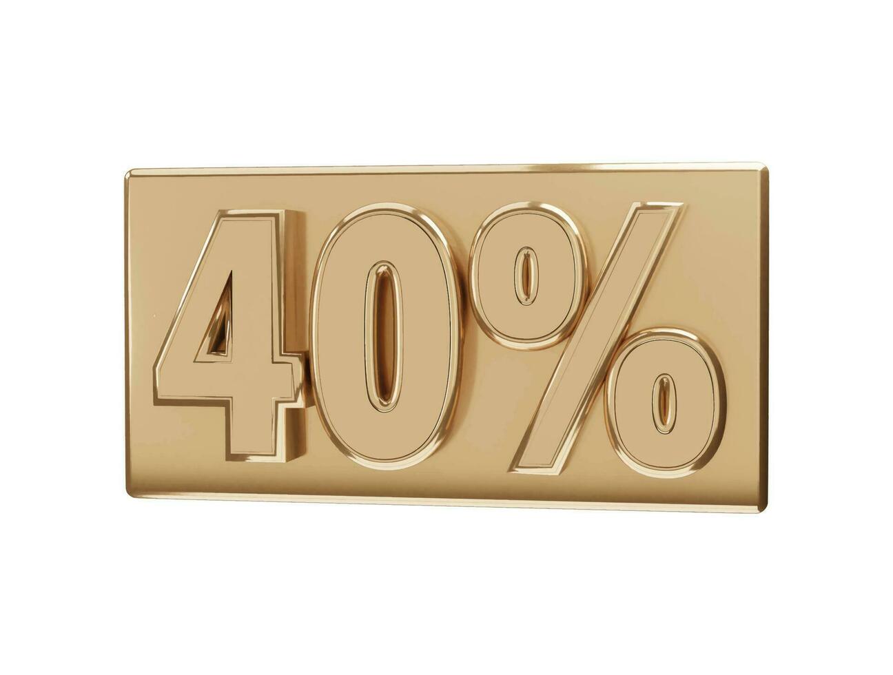 40 per cento d'oro numero con 3d interpretazione vettore