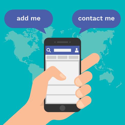 Social Media Add-me e Contact-me Concept vettore