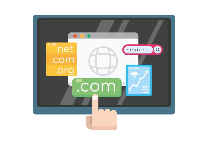 Illustrazione di dominio e sito Web vettore