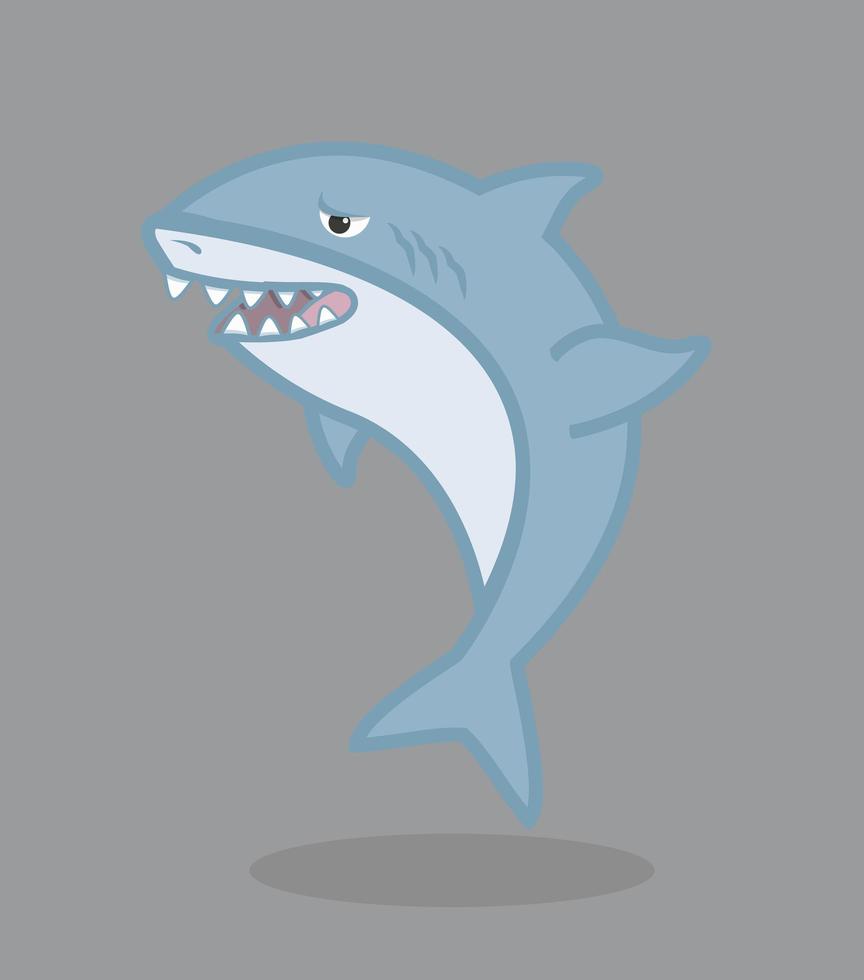 divertente personaggio dei cartoni animati di squalo vettore