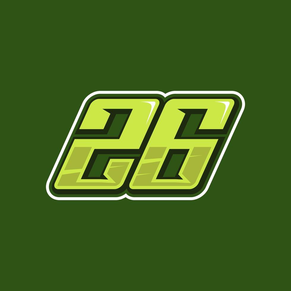 da corsa numero 26 logo design vettore