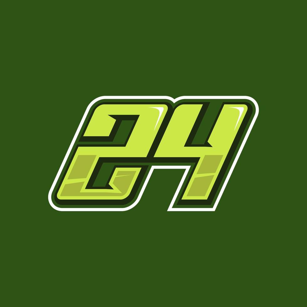 da corsa numero 24 logo design vettore