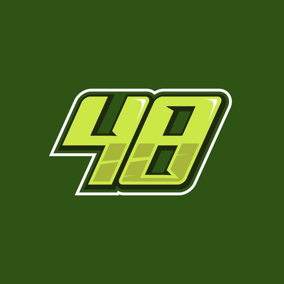 da corsa numero 48 logo design vettore