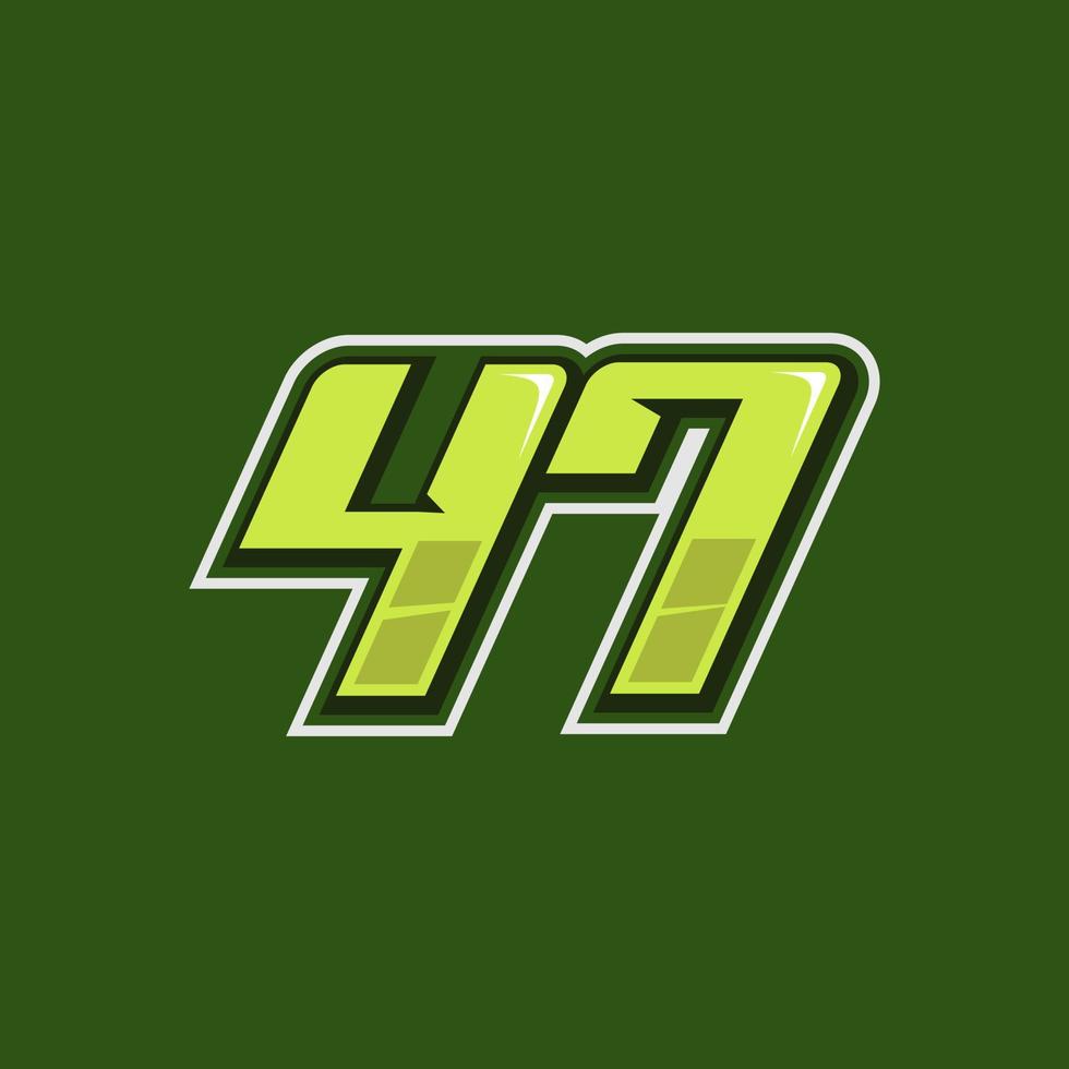 da corsa numero 47 logo design vettore