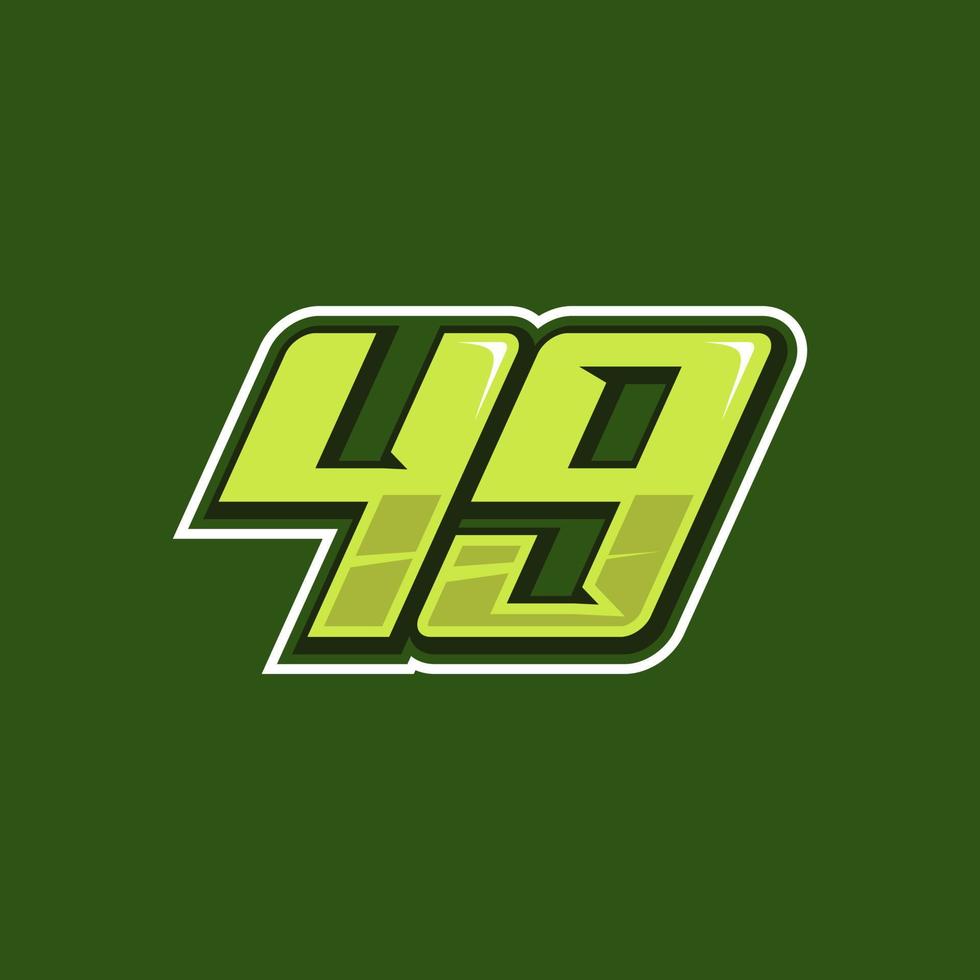 da corsa numero 49 logo design vettore