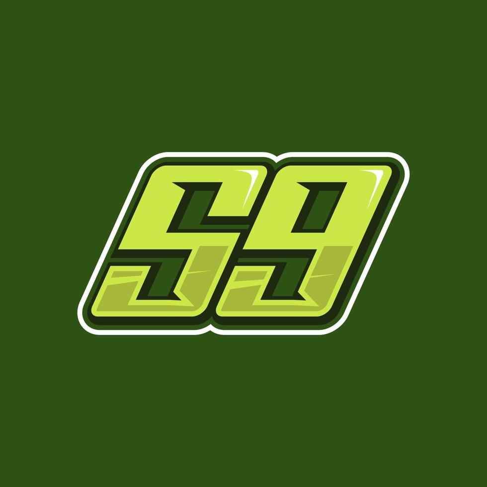 da corsa numero 59 logo design vettore