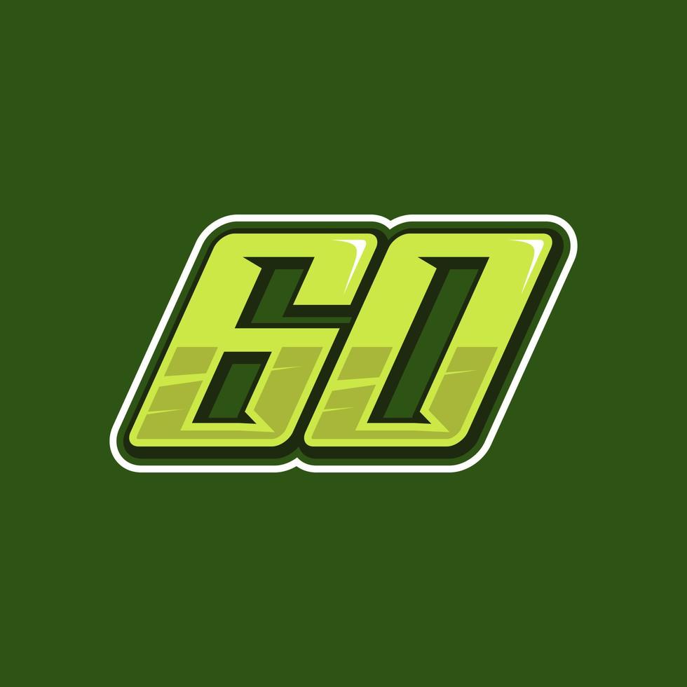 da corsa numero 60 logo design vettore