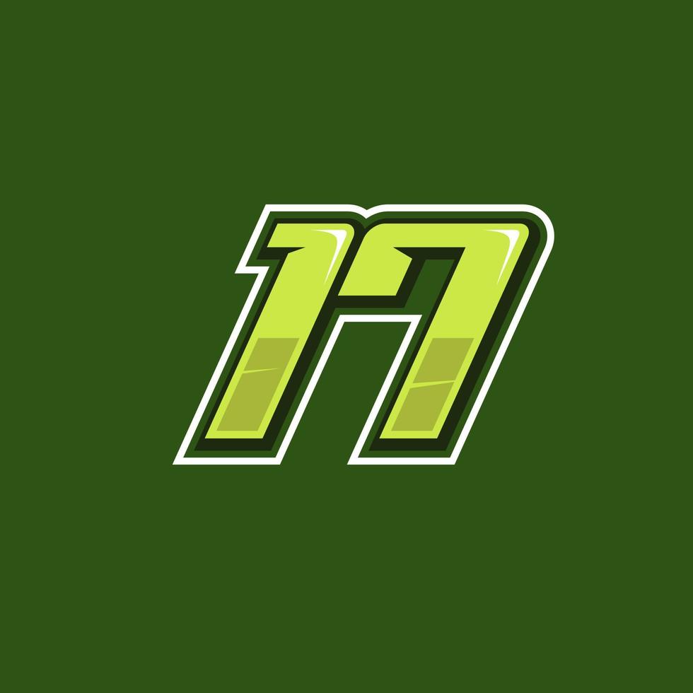 da corsa numero 17 logo design vettore