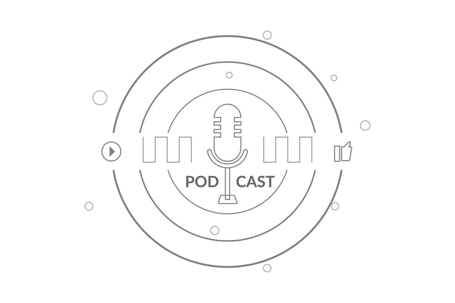 Podcast Radio microfono vettore illustrazione concetto design.