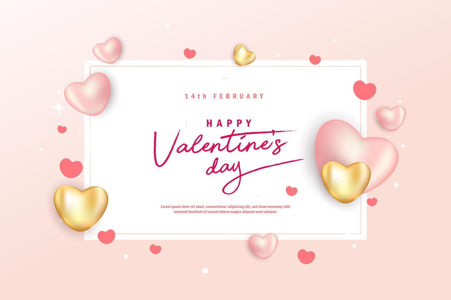 realistico san valentino giorno sfondo promo vendita vettore