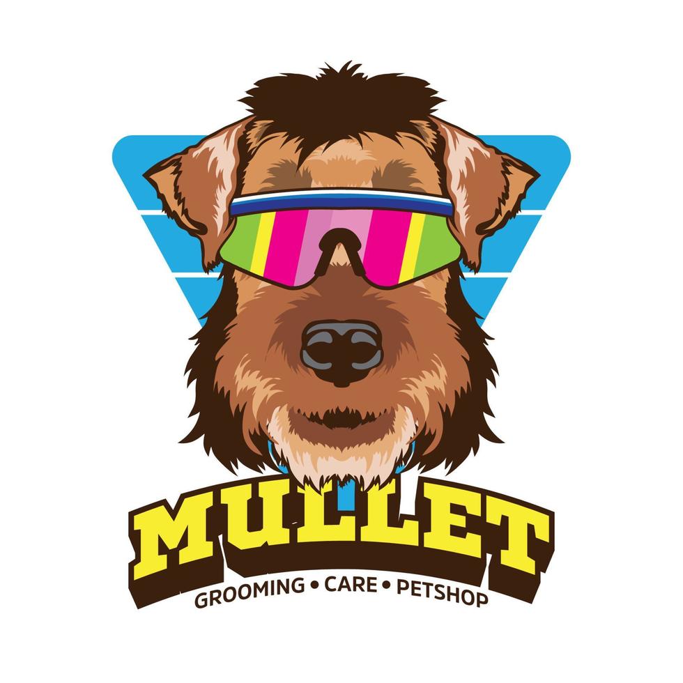 un' cane con muggine capelli stile vettore illustrazione, Perfetto per t camicia design e animale domestico negozio logo design