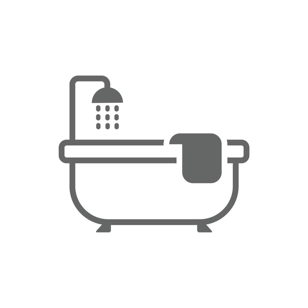 vasca da bagno icona design vettore modello