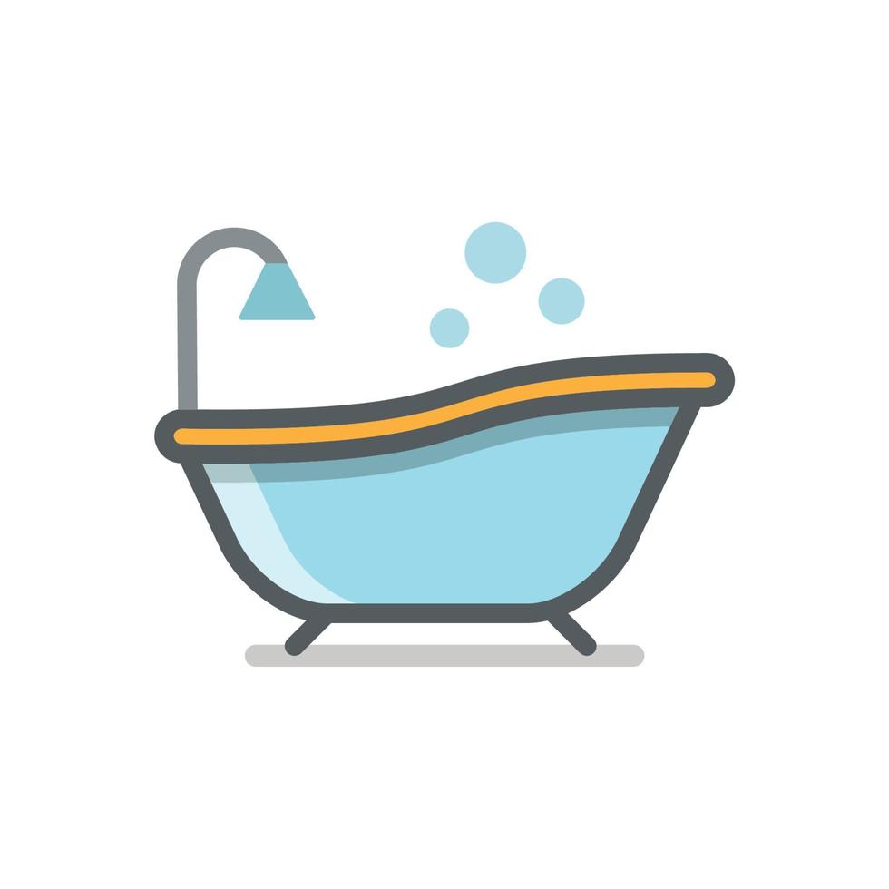 vasca da bagno icona design vettore modello