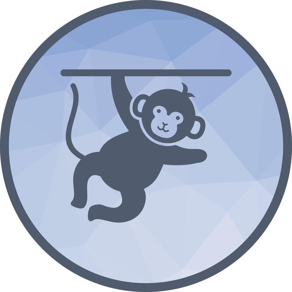 scimmia l'esecuzione Basso poli sfondo icona vettore