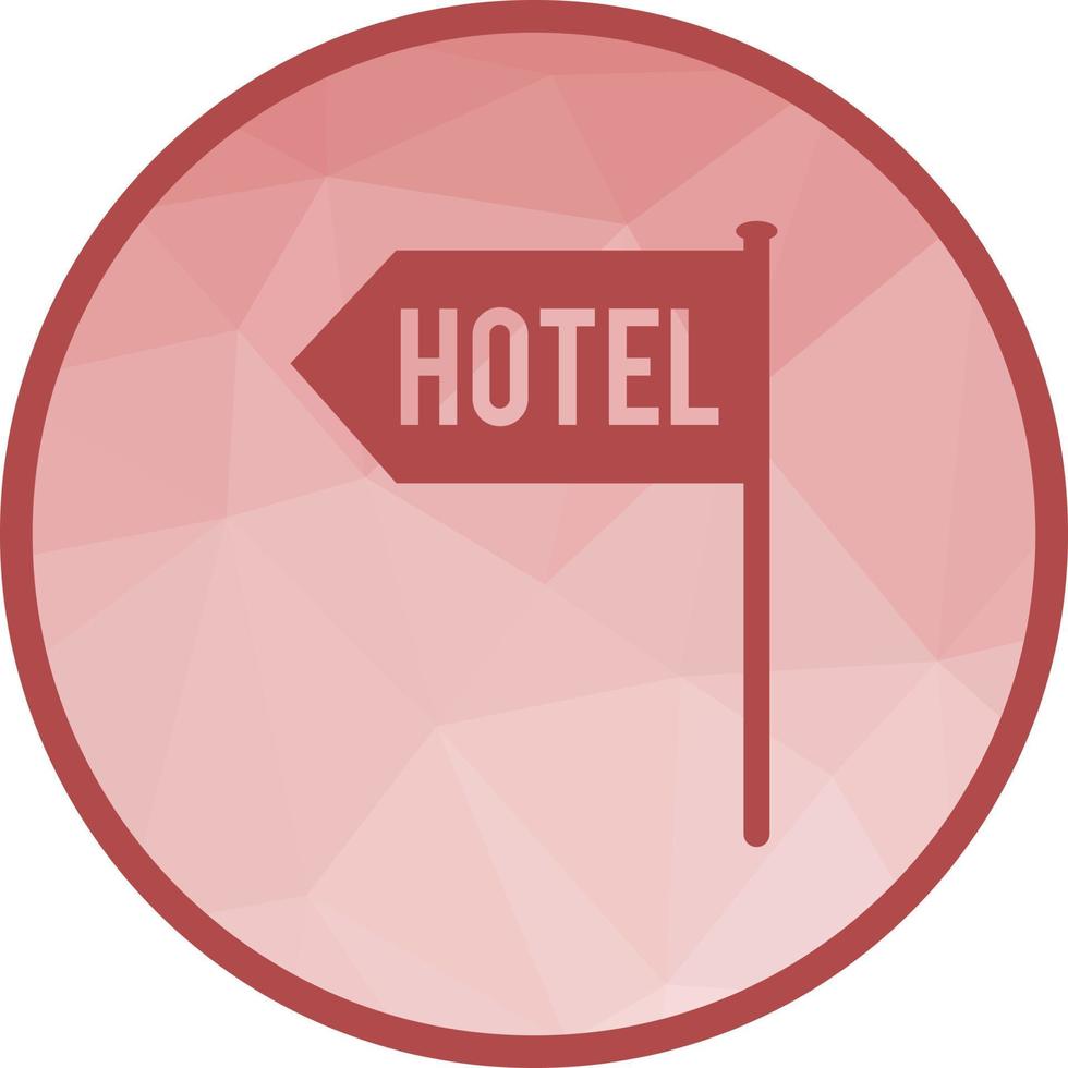 Hotel cartello Basso poli sfondo icona vettore