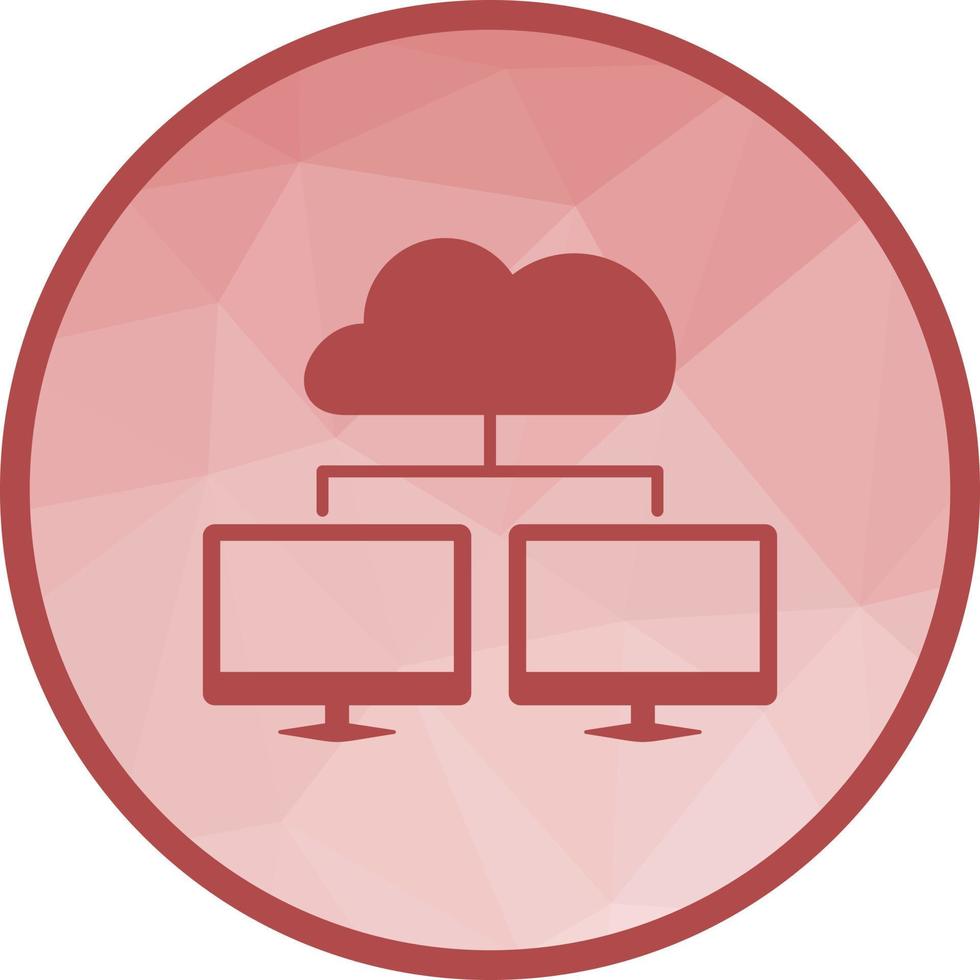 nube connettività Basso poli sfondo icona vettore