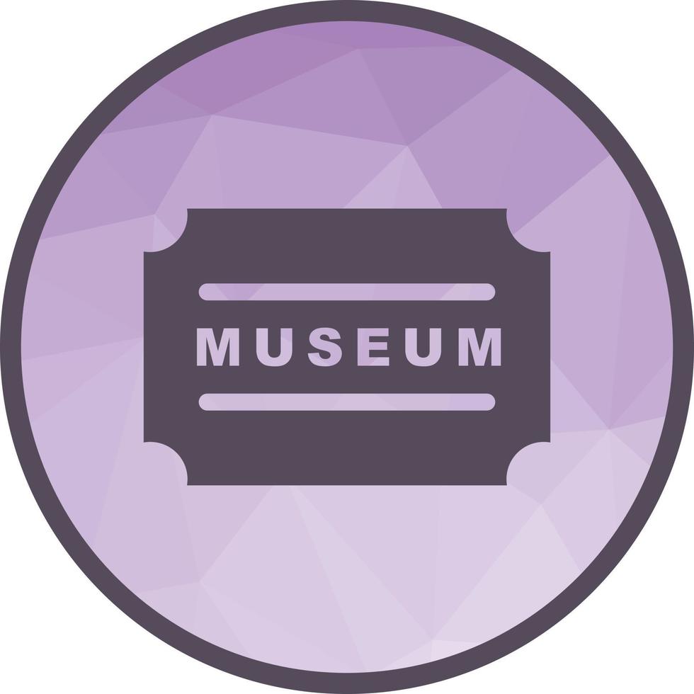 Museo etichetta Basso poli sfondo icona vettore