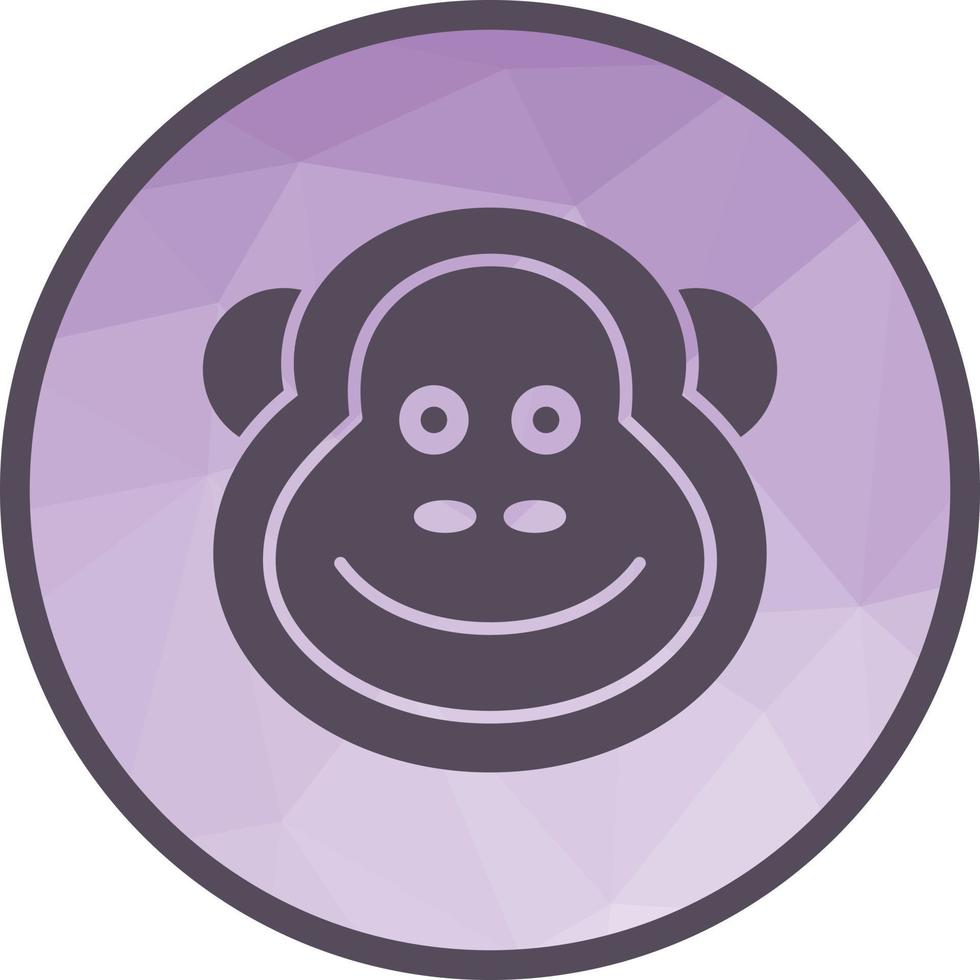 scimmia Basso poli sfondo icona vettore