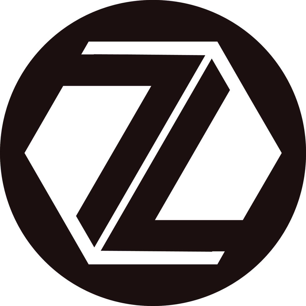 lettera z logo con il giro e diagonale stile vettore