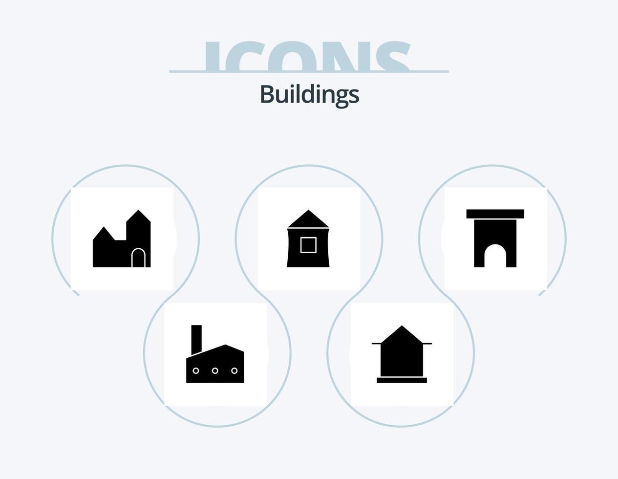 edifici glifo icona imballare 5 icona design. negozio. istituire costruzione. industria. costruzione. capanna vettore