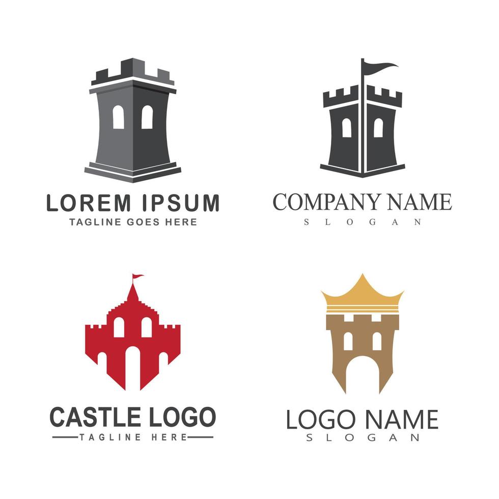 Castello logo modello vettore icona simbolo di design
