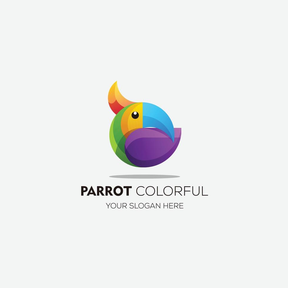 pendenza pappagallo logo design colorato illustrazione vettore