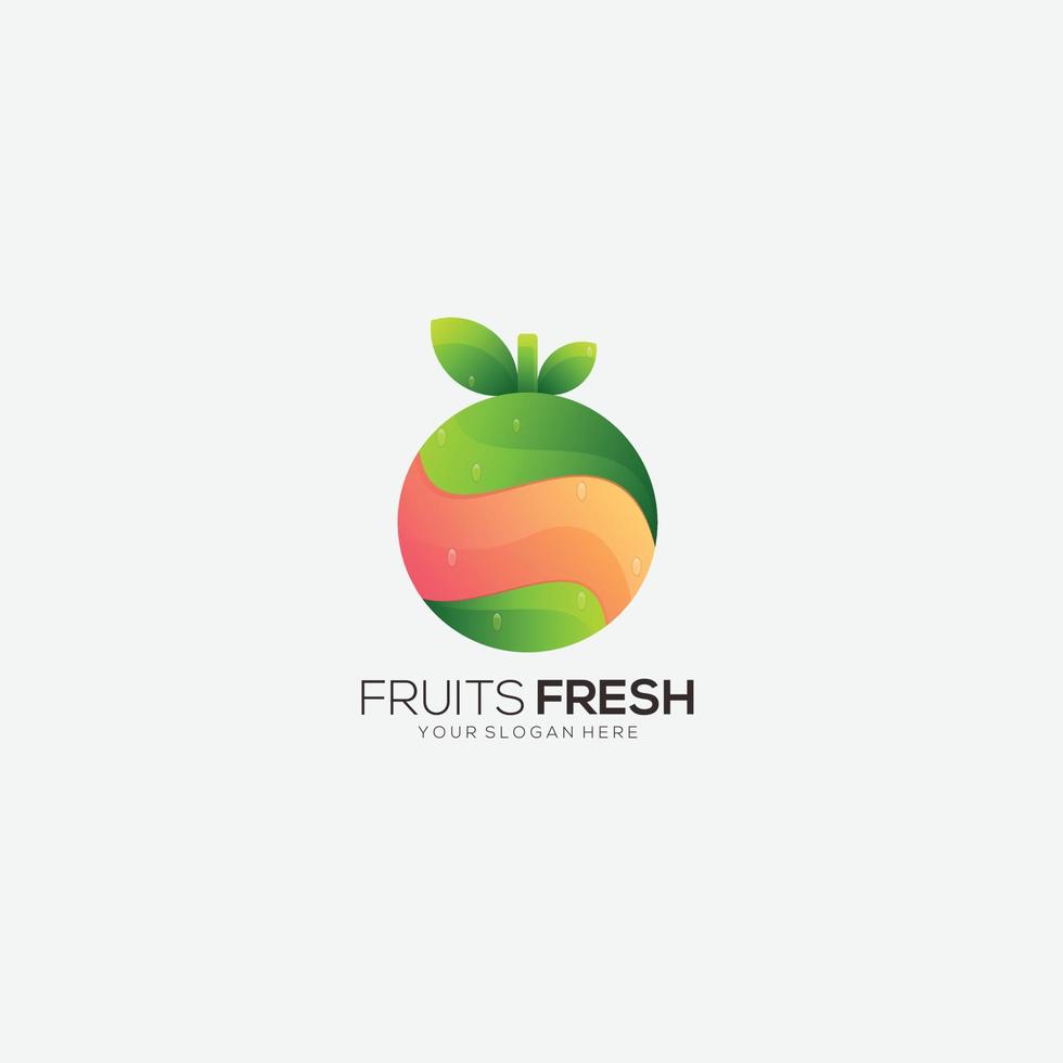 frutta fresco logo design pendenza logo colorato vettore