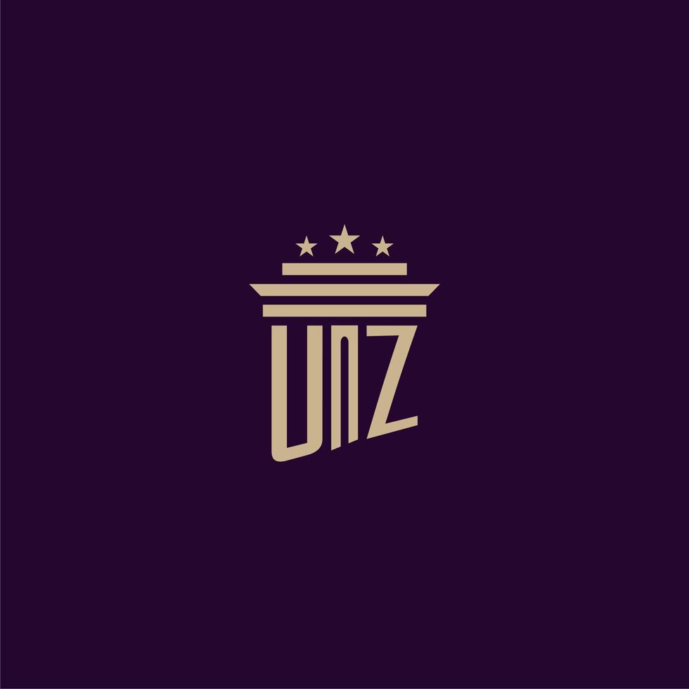 uz iniziale monogramma logo design per studio legale avvocati con pilastro vettore Immagine