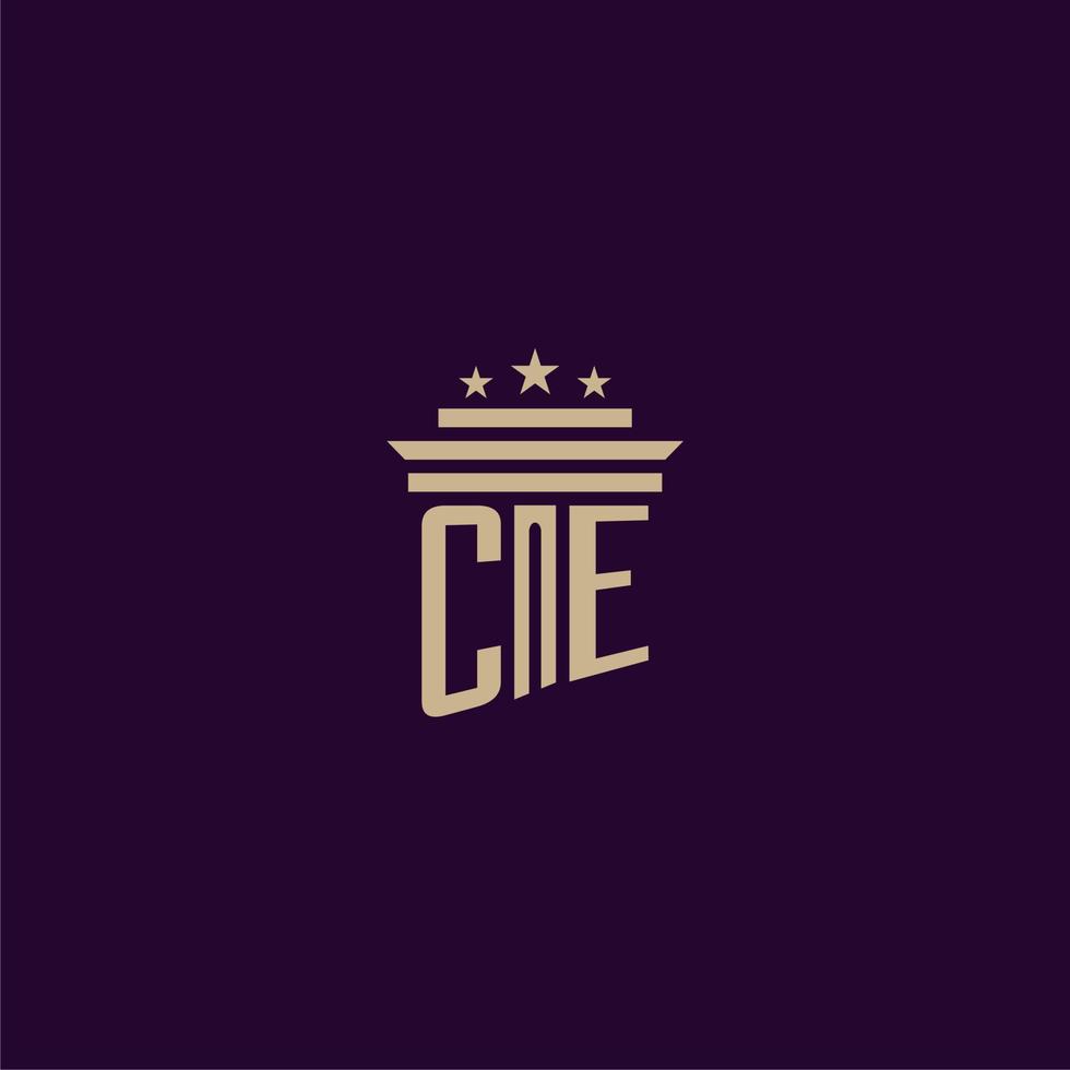 ce iniziale monogramma logo design per studio legale avvocati con pilastro vettore Immagine