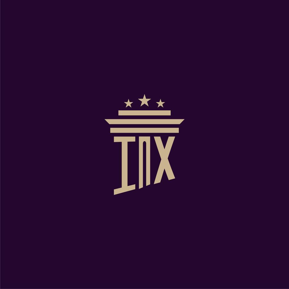 ix iniziale monogramma logo design per studio legale avvocati con pilastro vettore Immagine