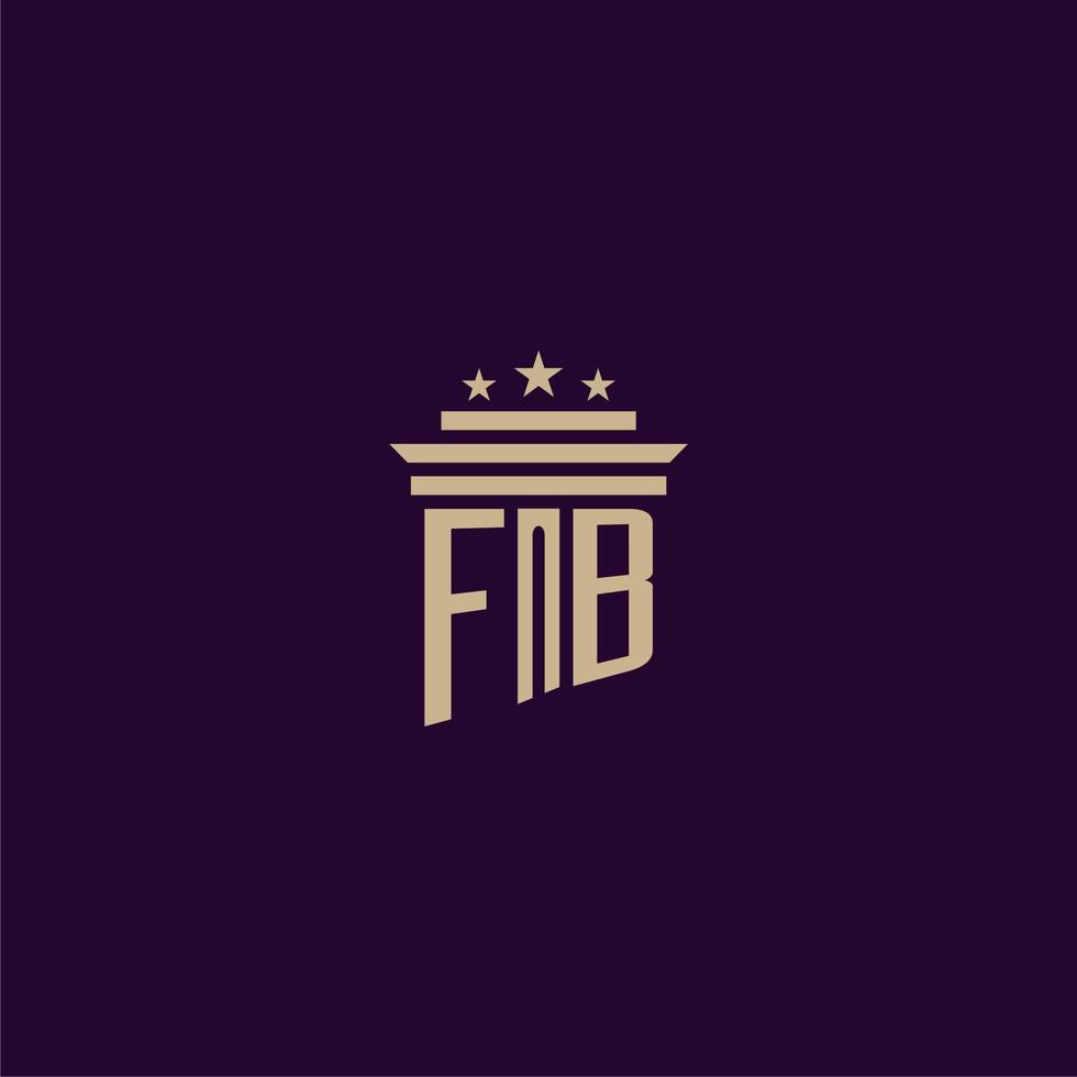 fb iniziale monogramma logo design per studio legale avvocati con pilastro vettore Immagine