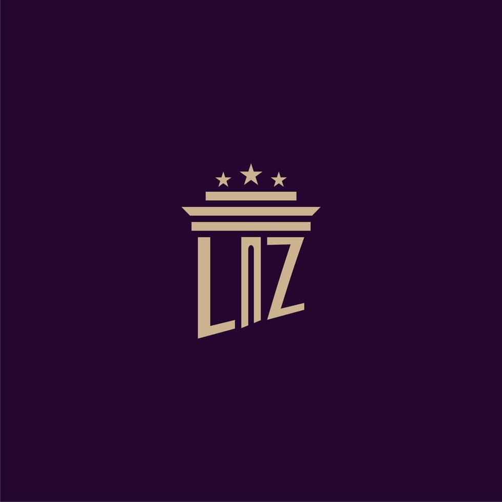 lz iniziale monogramma logo design per studio legale avvocati con pilastro vettore Immagine