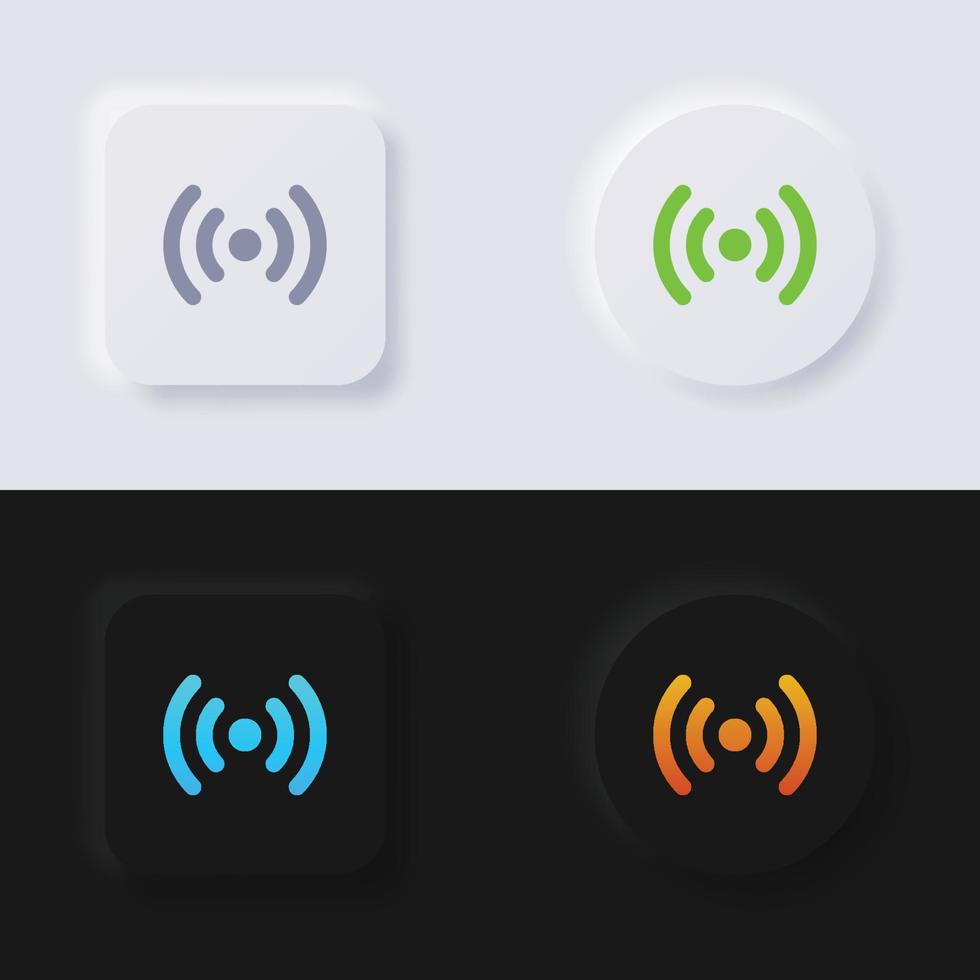Internet segnale onda simbolo icona impostare, multicolore neumorphism pulsante morbido ui design per ragnatela disegno, applicazione ui e Di più, pulsante, vettore. vettore