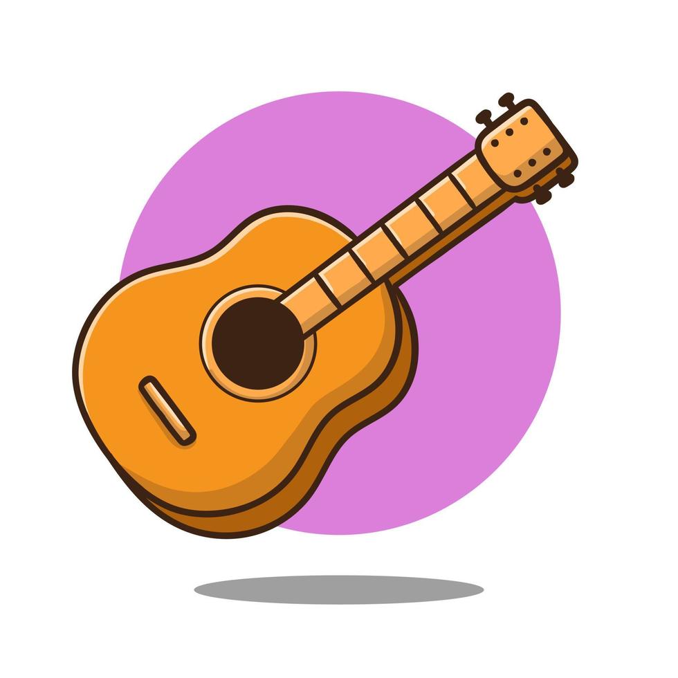 cartone animato vettore illustrazione acustico chitarra colorato musicale strumento