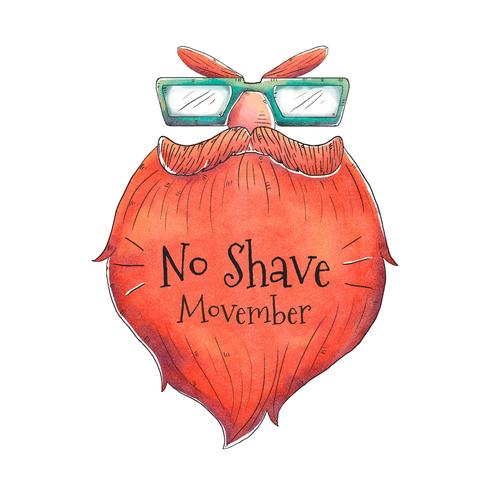 Barba dei baffi per il vettore di giorno di Movember