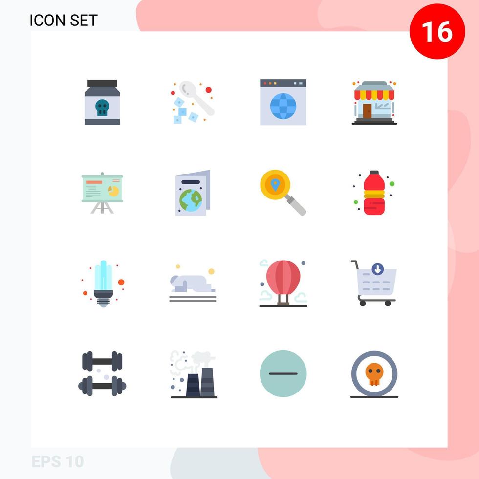 impostato di 16 moderno ui icone simboli segni per presentazione negozio cucchiaio mercato memorizzare sito web modificabile imballare di creativo vettore design elementi