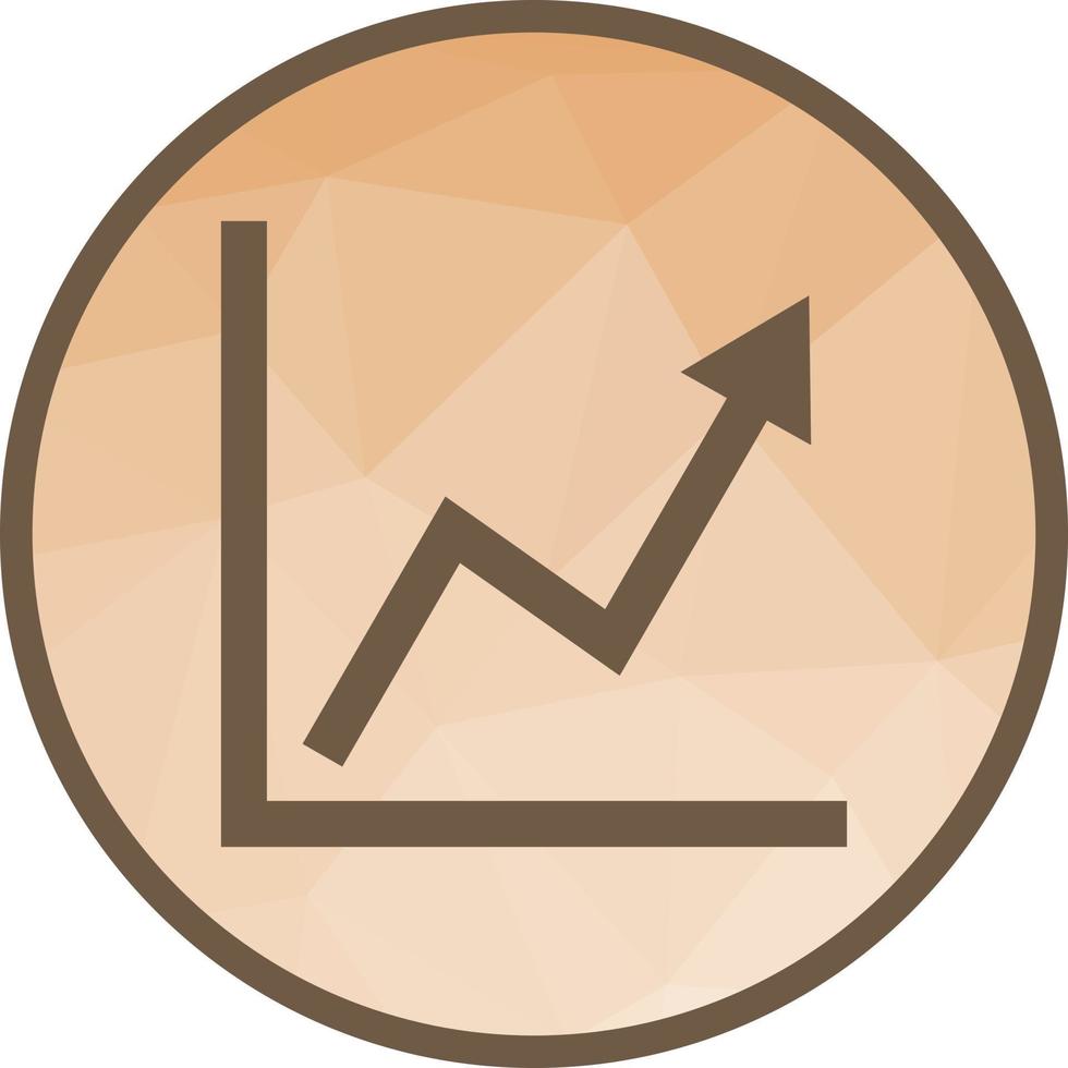 crescente linea grafico Basso poli sfondo icona vettore