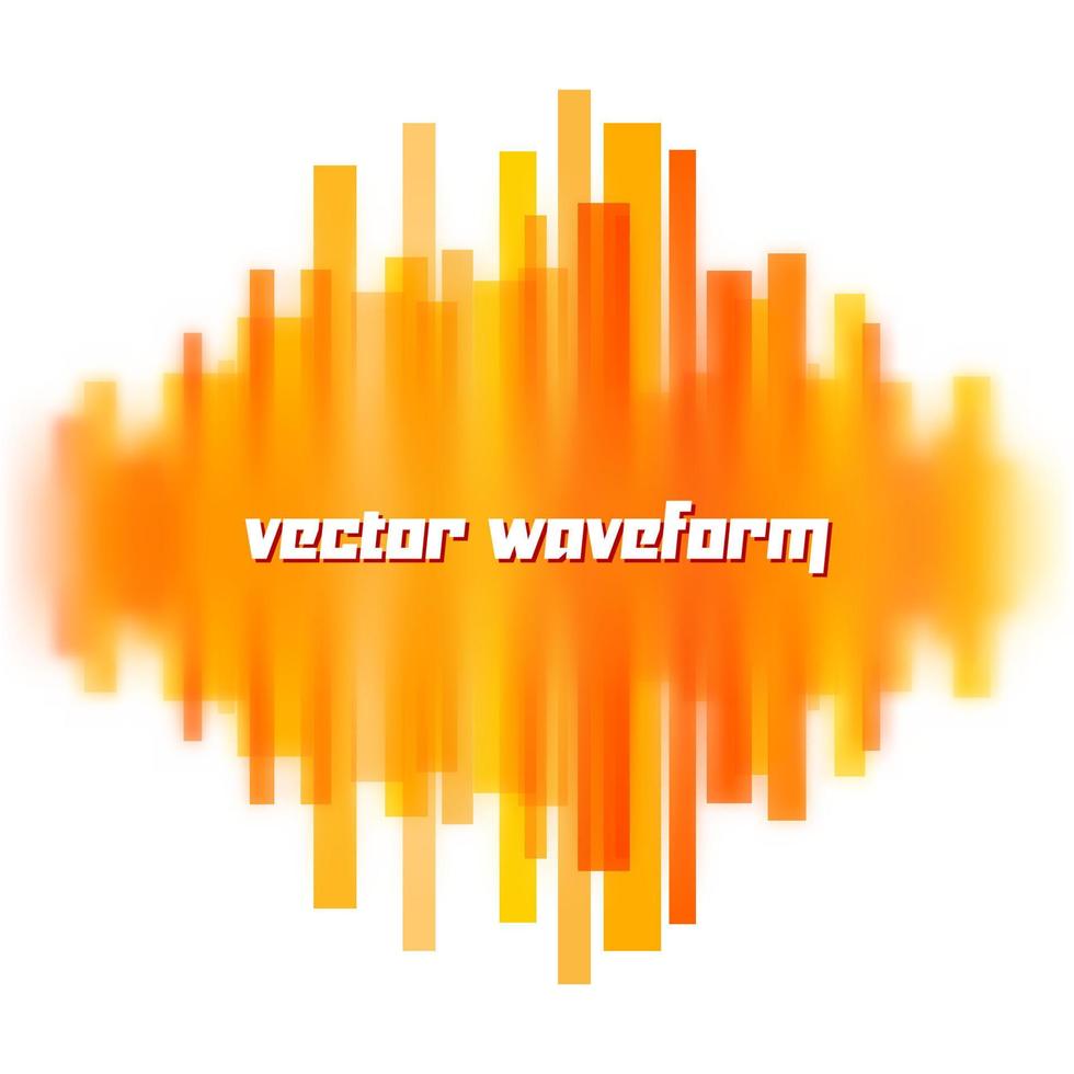 sfocato vettore waveform fatto di trasparente arancia Linee