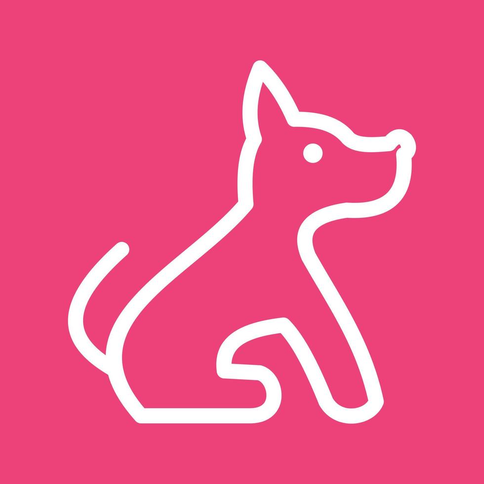 animale domestico cane linea colore sfondo icona vettore