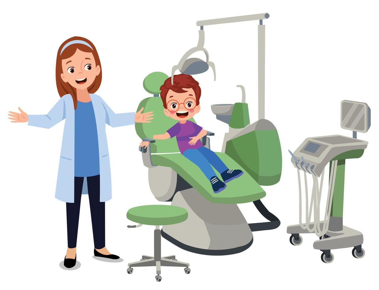 dentista e ragazzo isolato cartone animato vettore illustrazioni