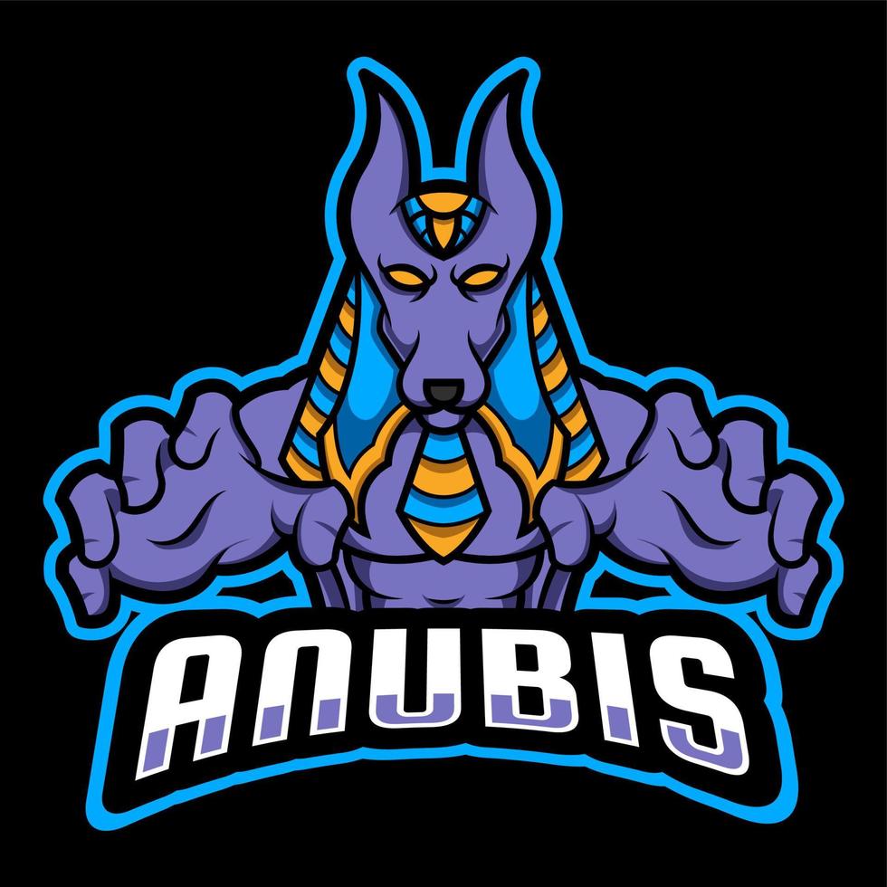 anubis gioco esport portafortuna logo vettore