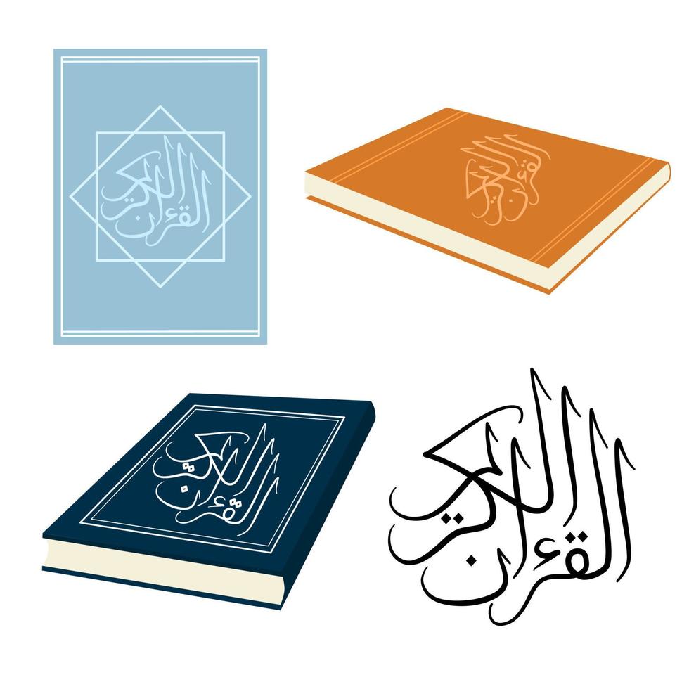 il santo Corano impostato nel diverso angolo vettore